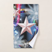 バスルーム用タオルが星にセット バスタオルセット (ハンドタオル)