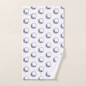 バスルーム用タオルが紫のフローラ バスタオルセット (ハンドタオル)