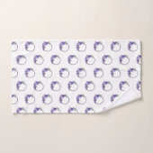 バスルーム用タオルが紫のフローラ バスタオルセット (ハンドタオル)