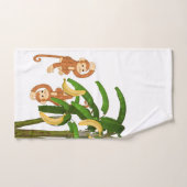 バスルーム用タオルが茶色のサルをセット バスタオルセット (ハンドタオル)