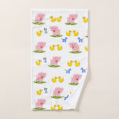 バスルーム用タオルが豚をセット バスタオルセット (ハンドタオル)