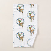 バスルーム用タオルが鹿のフルーツをセットするフローラ バスタオルセット (ハンドタオル)