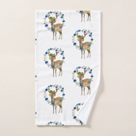 バスルーム用タオルが鹿のフルーツをセットするフローラ バスタオルセット (ハンドタオル)