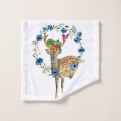 バスルーム用タオルが鹿のフルーツをセットするフローラ バスタオルセット (ウォッシュタオル)