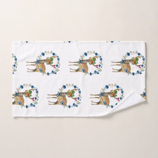 バスルーム用タオルが鹿のフルーツをセットするフローラ バスタオルセット (ハンドタオル)