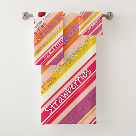 バスルーム用タオルでイチゴをセット バスタオルセット (インサイチュ)
