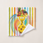 バスルーム用タオルカラフルセット果実キリン バスタオルセット (ウォッシュタオル)