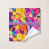 バスルーム用タオルカラフルセットpom バスタオルセット (ウォッシュタオル)