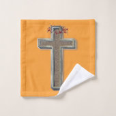 バスルーム用タオルセットオレンジ色の背景 バスタオルセット (ウォッシュタオル)