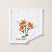 バスルーム用タオルセットカエルのキノコフローラ バスタオルセット (ウォッシュタオル)