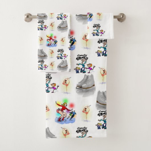 バスルーム用タオルセットスケートで滑る バスタオルセット (インサイチュ)