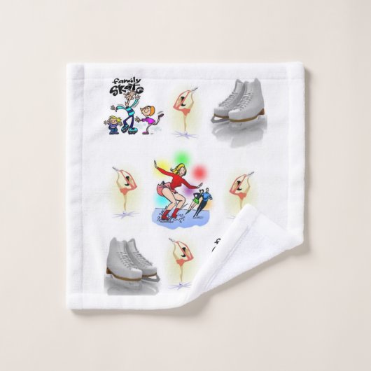 バスルーム用タオルセットスケートで滑る バスタオルセット (ウォッシュタオル)