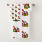 バスルーム用タオルセットハッピーバースデーペンギンハート バスタオルセット (インサイチュ)