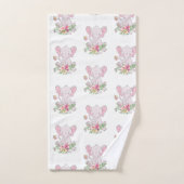 バスルーム用タオルセットピンク象フローラ バスタオルセット (ハンドタオル)