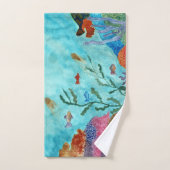 バスルーム航海のウォーターカラー海コーラルリーフ バスタオルセット (ハンドタオル)