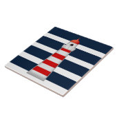 バスルーム セラミック タイル - 赤青灯台 (側面)