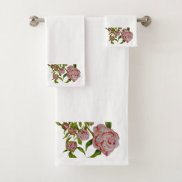 バスルーム・タオル・セットに染み出る牡丹 バスタオルセット