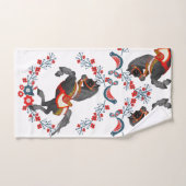 バスルーム タオル セット 花 馬 (ハンドタオル)