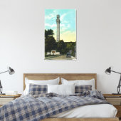 バスレリーフ、 浮き彫りタブレットとピルグリムメモリアルビュー キャンバスプリント (インサイチュ (寝室))