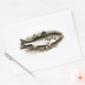 バスロストライプのゴ(ヴィンテージ) 楕円形シール (封筒)