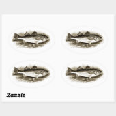 バスロストライプのゴ(ヴィンテージ) 楕円形シール (シート)