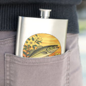 バスロックストライプのフィッシュと黄色のジャスミンの花 フラスク (インサイチュ)