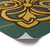 バスロックストライプのフィッシュと黄色のジャスミンの花 ポスター (角)