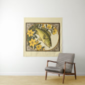 バスロックフィッストライプのシュ及びイエロージャスミン タペストリー (インサイチュ(横))