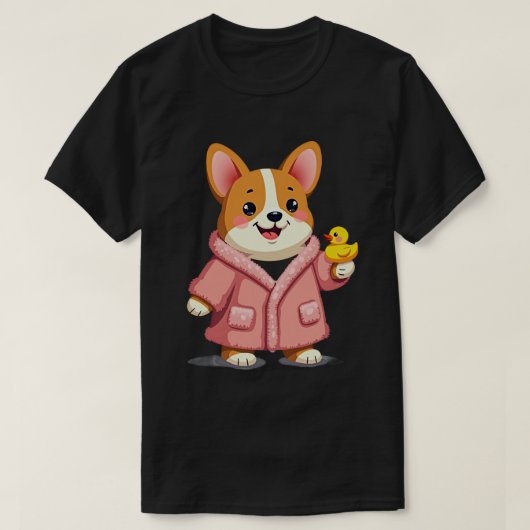 バスローブコーギー Tシャツ (デザイン正面)