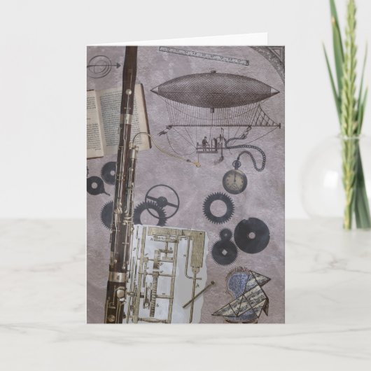 バスーンかSteampunkのより遅いカーニバル カード (正面)