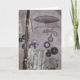 バスーンかSteampunkのより遅いカーニバル カード