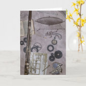 バスーンかSteampunkのより遅いカーニバル カード (黄色い花)