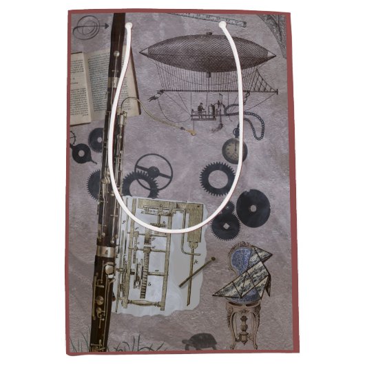 バスーンかSteampunkのより遅いカーニバル ミディアムペーパーバッグ (正面)