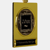 バスーンフレームのカスタムで顕著な新年 ゴールドプレートバナーオーナメント (右)