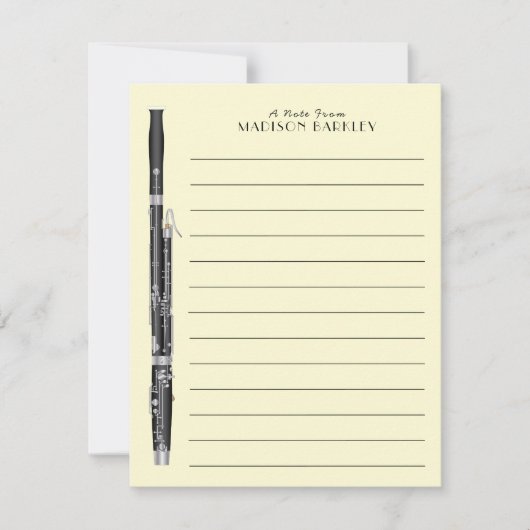 バスーンミュージシャンミュージック先生ウッドウィンド サンキューカード (正面)