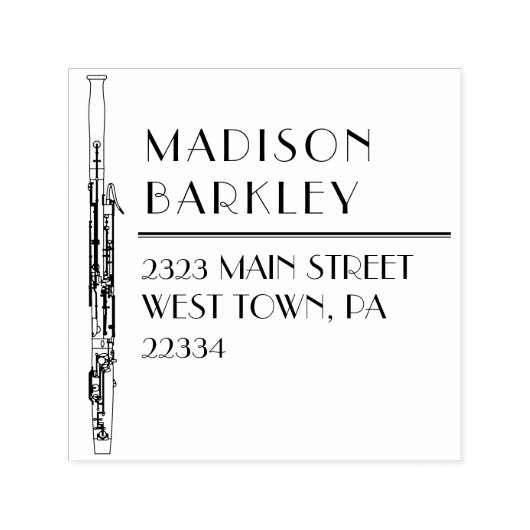 バスーンミュージシャンミュージック先生ウッドウィンド セルフインキングスタンプ (デザイン)