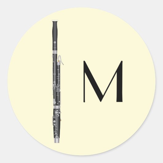 バスーンミュージシャンミュージック先生ウッドウィンド ラウンドシール (正面)