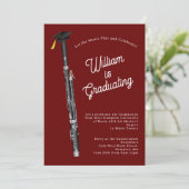 バスーンミュージシャン卒業パーティー音楽招待状 招待状 (スタンド正面)