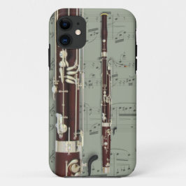 バスーン及び楽譜の電話箱。 一突き色 iPhone 11 ケース
