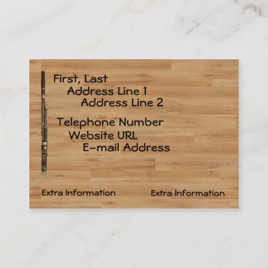 バスーン奏者の連絡先情報 名刺 (裏面)