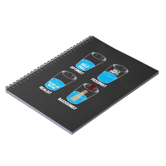 バスーン奏者水オーケストラのミュージシャンのバスーンのギフト ノートブック (左側)