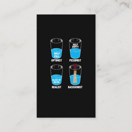 バスーン奏者水オーケストラのミュージシャンのバスーンのギフト 名刺 (正面)