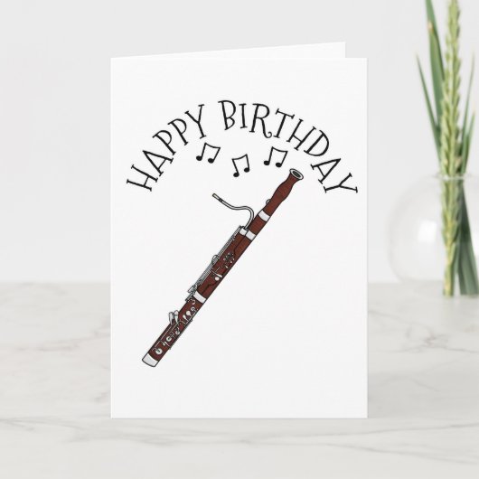 バスーン誕生日カードバスソニストウッドウィンドミュージシャン サンキューカード (正面)
