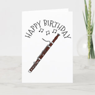 バスーン誕生日カードバスソニストウッドウィンドミュージシャン サンキューカード