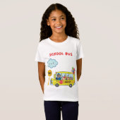 バス仲間ユナイト、スクールバスのT字。 Tシャツ (正面フル)