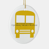 バス助手良い朝のスマイル黄色のバス セラミックオーナメント (右)