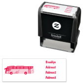 バス漫画のイラストレーション セルフインキングスタンプ (インサイチュ)