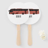 バス漫画のイラストレーション ハンドファン (正面&裏面)