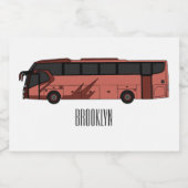 バス漫画のイラストレーション フードラベル (シングルラベル)