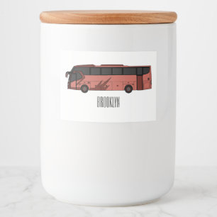 バス漫画のイラストレーション フードラベル